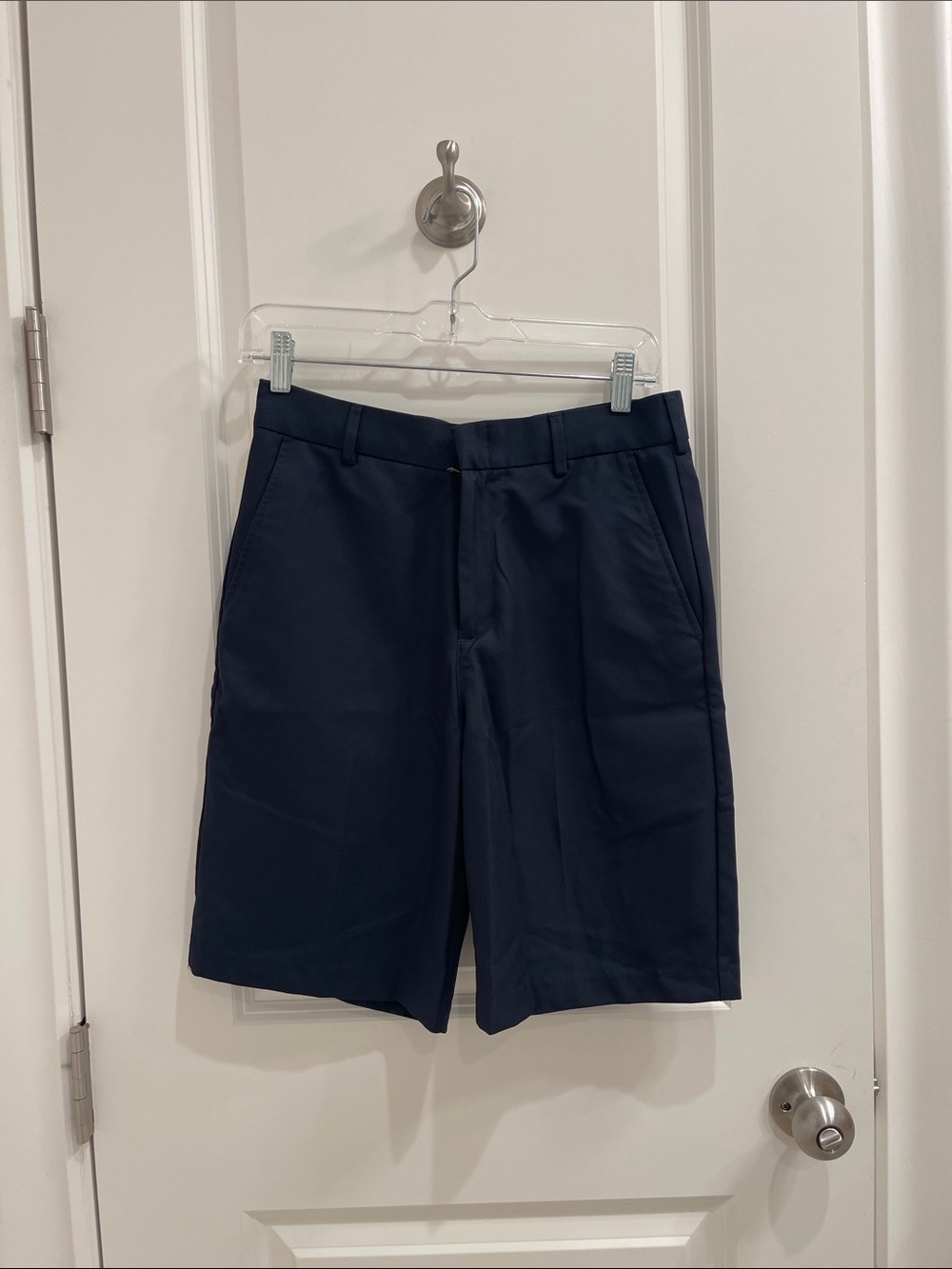 Men's Flat-Front Dress Shorts in Navy Blue
